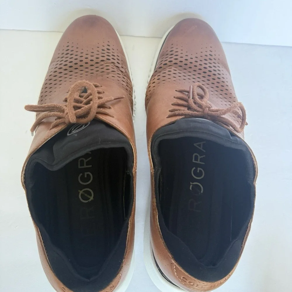 Cole Haan Men's 2.ZERØGRAND Laser Wingtip Oxford  11.5 M Brown Leather Shoes